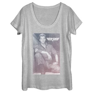 Women's Top Gun Iceman Photo Scoop Neck - 1 of 4