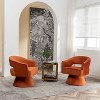 SEYNAR Modren Velvet 360 Degree Swivel Accent Arm Barrel Chair Set of 2 for Living Room - 3 of 4