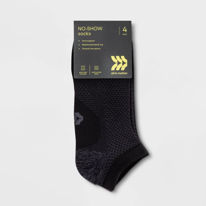 Women's Mesh Pattern Lightweight 4pk No Show Athletic Socks - All In Motion™ 4-10, 2 of 4