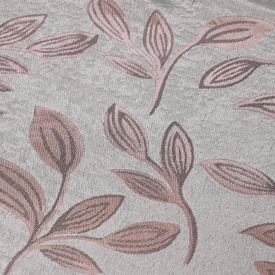Bronze Polyester Blackout Grommet Curtains with Leaf Design