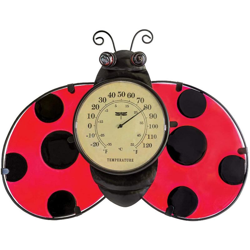Swim Central 16" Ladybug Outdoor Garden Wall Thermometer, 1 of 5