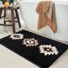 Black Bathroom Rug, 20x32 Slip Mat, Soft Absorbent Bath Carpet for Tub, Shower, Kitchen, Entryway - 3 of 4