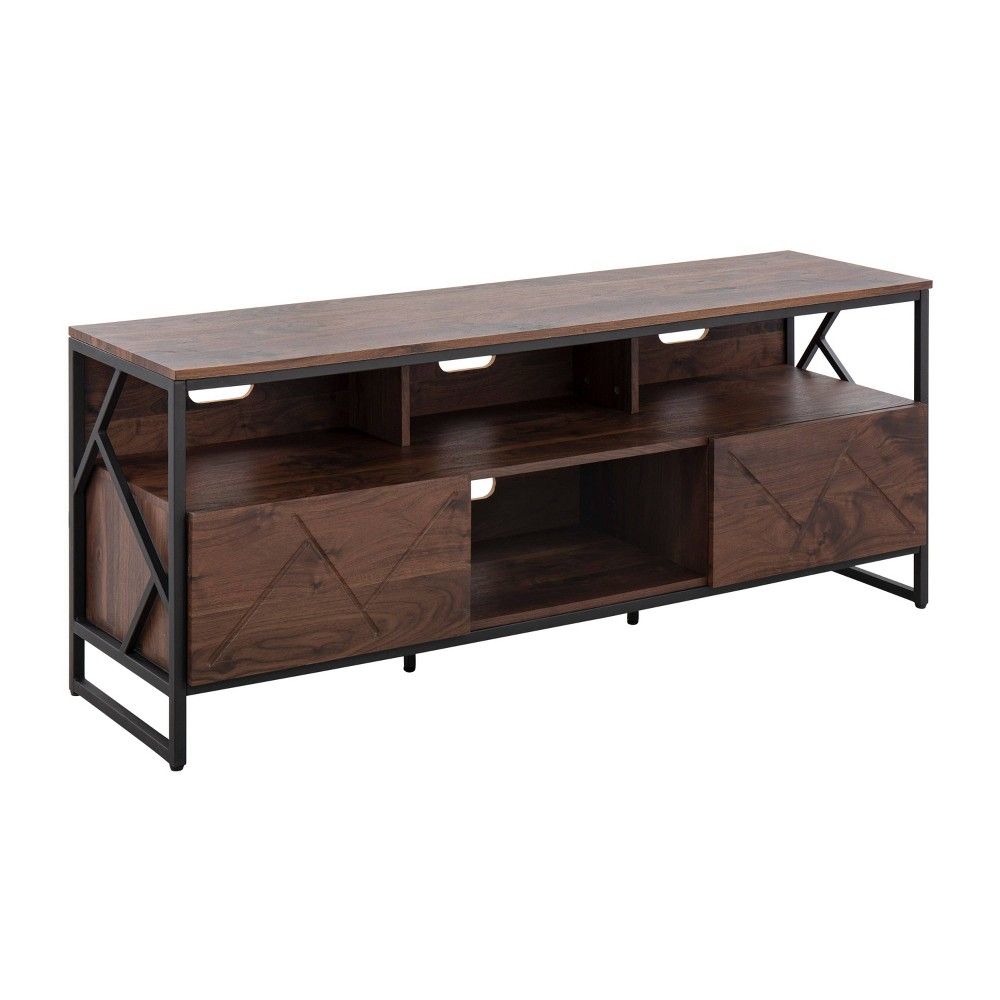 Photos - Mount/Stand Folia TV Stand for TVs up to 60" Walnut/Black - Lumisource