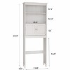 VANIRROR Bathroom Over Toilet Storage Cabinet, Freestanding 2-Tier Organizer with Adjustable Shelves, 2 Doors for Small Bathrooms, Toiletries - 3 of 3
