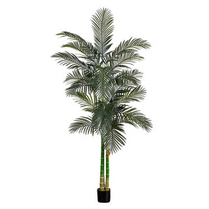 Artificial Palm Tree 8FT Indoor, Golden Cane Silk Tree with Planter, Realistic Faux Palm Plant for Home Decor - 1 of 4