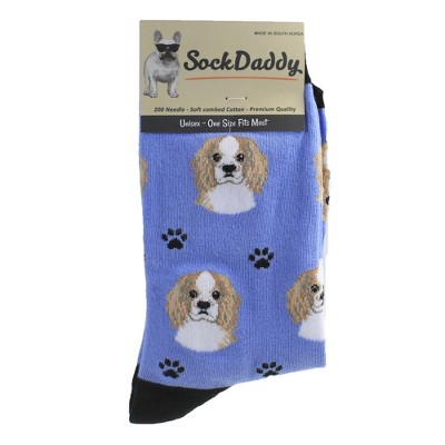 E & S Imports 14.0 Inch Cavalier King Charles Socks Premium Quality Crew Socks