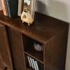 HDZNVF Mid Century Modern Rattan Sideboard Cabinet, Adjustable Shelf and Solid Wood Feet, Dark Brown - 4 of 4