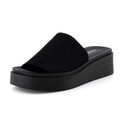 CUSHIONAIRE Women's Pim knit platform sandal with +Memory Foam