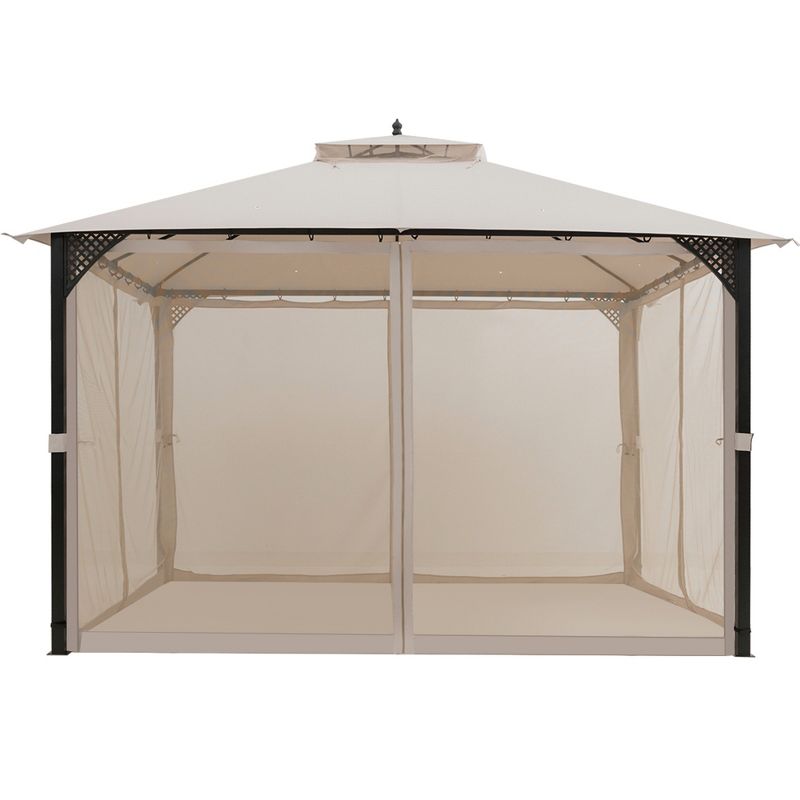 Tangkula 12' x 10' Octagonal Tent Outdoor Gazebo Canopy Shelter with Mosquito Netting, 4 of 6