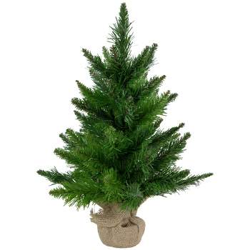 Northlight 1.5 FT Mini Balsam Pine Medium Artificial Christmas Tree in Burlap Base - Unlit