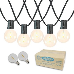 Novelty Lights Warm White LED G50 Globe Plastic Shatterproof Outdoor Patio String Lights - 1 of 4