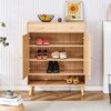 ZHUTA Modern minimalist storage cabinet, rattan shoe cabinet, bed top cabinet. Beautiful shape, suitable for corridors and living rooms - 2 of 4