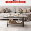 41" Rustic Farmhouse Coffee Table, Modern Minimalist Wood and Metal Living Room Table, 2 Tie Rectangle Center Table with Storage - 4 of 4