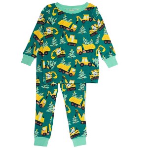 RuffleButts SoftSnooze Toddler Gender Inclusive Holiday Long Sleeve Pajama Set - 1 of 2