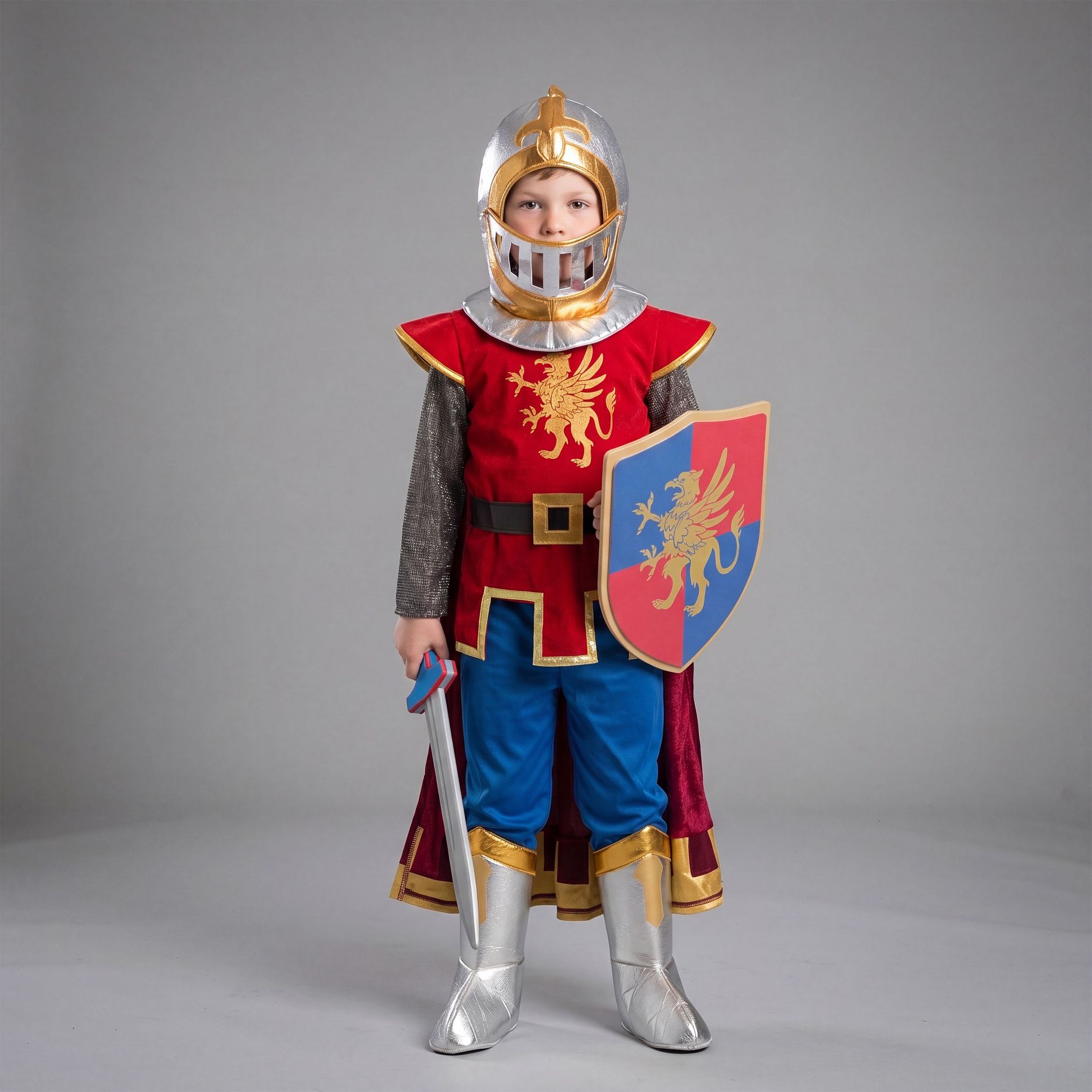 Joyfy Kids Halloween Medieval Knight Costume, Boys Renaissance Knight Costume for Toddler Halloween Themed Dress Up Party