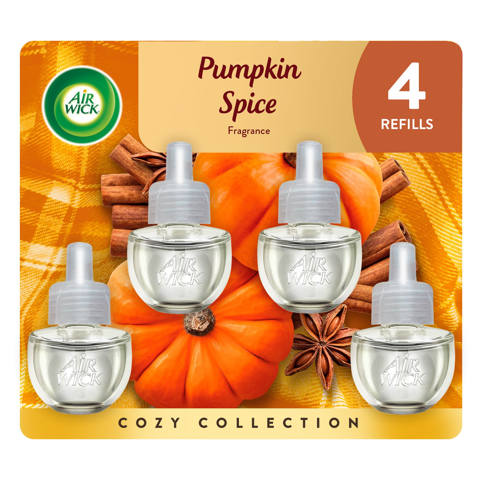 Air Wick Plug-in Scented Oil Air Freshener Refills - Pumpkin Spice - 4pk