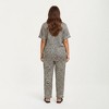 Anna-Kaci Lounge Women's PLus Size Leopard Print Pajama Set with Soft Satin Finish Relaxed Button Front Top and Straight Leg Pants - 4 of 4