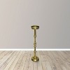 Royal Hampton 6 Inch Round Drink Side Table with Turned Pedestal Metal Base - 4 of 4