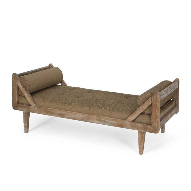 Zentner Rustic Tufted Double End Chaise Lounge with Bolster Pillows - Christopher Knight Home, 4 of 10