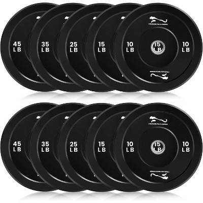 Coucheta Weight Plates Set, 2-Inch Universal Fit, Bumper Plates With Steel Insert for Strength Training, Rubber Weight Plates for Barbell Home Gym