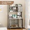 Garvee Cat Litter Box Enclosure with Shelves & Doors, Hidden Litter Box Furniture, Indoor Cat House Furniture for Most of Litter Box - 2 of 4