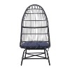 Okak 16" Patio Egg Chair PE Rattan Wicker Accent Chair,Oversized Relaxing Chair for Porch,Garden&Backyard,Modern&Rustic Lounge Chair - 2 of 4