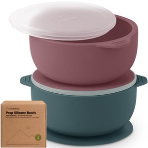 2-Pack Prep Baby Bowls with Suctions & Lids, Silicone Bowls for Baby Boy, Girl, Toddler Suction Bowl, Kids Bowl BPA-Free - 1 of 4