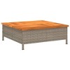 vidaXL Patio Table Gray 27.6"x27.6"x9.8" Rattan and Acacia Wood - 2 of 4