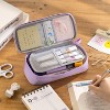 Paaaawaters Durable Pen Pencil Case Big Storage Pen Pouch Bag for School Supplies Office College Teen Girls Adults, Purple - 3 of 4