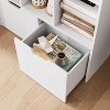 Tall 9-Cube Bookshelf w/ 2 Drawers, Storage Cabinet Organizer for Living Room, Office, Kitchen, White - 3 of 4