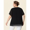 Agnes Orinda Women's Plus Size Pin Dots Notched V-Neck Dressy Trendy Fashion Casual Summer Blouses - 4 of 4