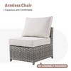 Tenaya 10pc Wicker Outdoor Patio Furniture Set Conversation Sofa with a Metal Fire Pit and Cushions - 4 of 4