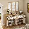 FUFU&GAGA Rustic Buffet Sideboard Pantry Cabinet with Floral Carved Doors, Metal Hardware, and Bonus Hanging Artwork - 2 of 4