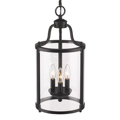 Payton 3-Light Mini Pendant in Rubbed Bronze and Glass
