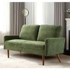 CAVINAS Modern & Vintage Loveseat Sofa, Velvet Upholstered 2 Seater Sofa Couch with Sleek Design, for Home, Apartment or Office - 4 of 4