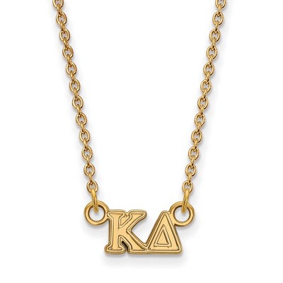 Black Bow Jewelry 14k Yellow Gold Plated Sterling Silver Kappa Delta Greek Life Necklace 18 Inch
