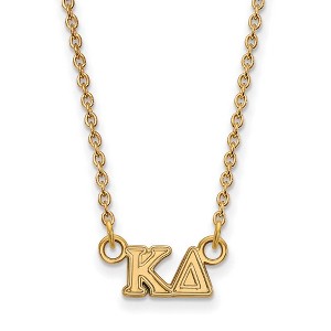 Black Bow Jewelry 14k Yellow Gold Plated Sterling Silver Kappa Delta Greek Life Necklace 18 Inch - 1 of 4