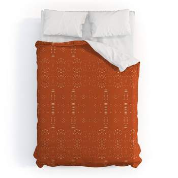 Grace Saona Pattern Terracota 100% Cotton Duvet Set - Deny Designs