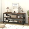 Tangkula 3-Tier Industrial TV Stand Entertainment Media Center Console w/ Metal Mesh Shelf - 2 of 4