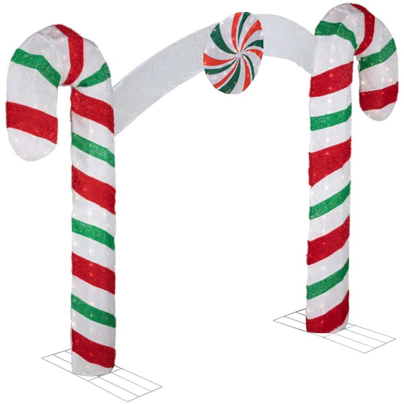 Northlight 7' Lighted Double Candy Cane Archway Outdoor Christmas Decoration, 3 of 7