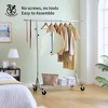 HDZNVF Clothes Rack Heavy Duty Clothing Rack 600LBS Rolling Clothes Racks for Hanging Clothes - 4 of 4