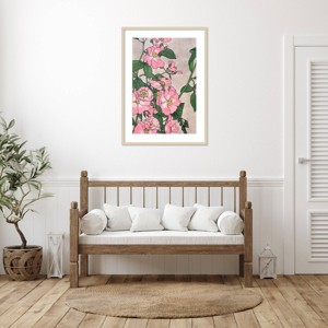 Amanti Art Pink Vine Flowers by Incado Wood Framed Wall Art Print - 1 of 4