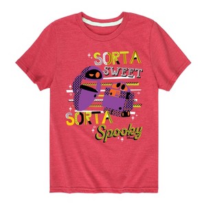 Boys' Disney Halloween Sorta Sweet Short Sleeve Graphic T-Shirt - Heather Red - 2T - 1 of 4