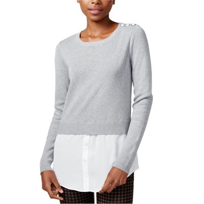 maison Jules Womens Layered-Look Pullover Sweater