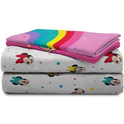 Minnie Mouse Rainbow Dots Full Microfiber Sheet Set