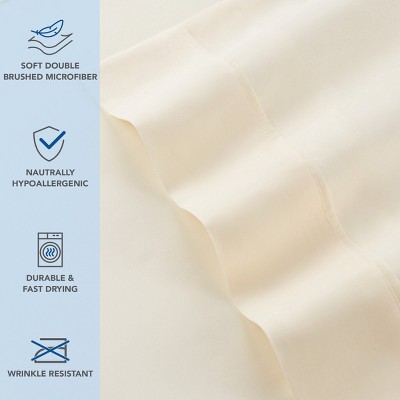 Ivory Hypoallergenic Microfiber Queen Pillowcases - Pack of 12