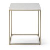 WyndenHall 18" Holmes Accent Table White/Gold: Marble Top, Iron Frame, Square Living Room Side Table - 4 of 4