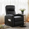 Manual Recliner Chair Winback Single Sofa, Massage and Heating, Casual Chair For Living Room, Black - 3 of 4