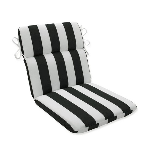 Black and White Outdoor Chair Cushion