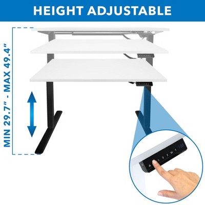 Black and White Adjustable Electric Sit-Stand Desk with Steel Frame